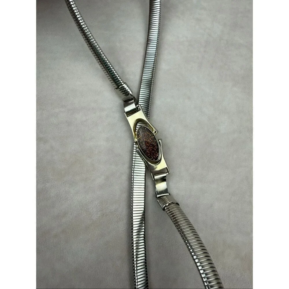 Vintage Gold and Silver Tone Stretch Belt 27-31” Waist